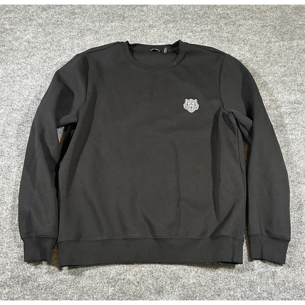Antony Morato Mens XL Black Sweatshirt Slim Fit Pullover Crew Neck Tiger